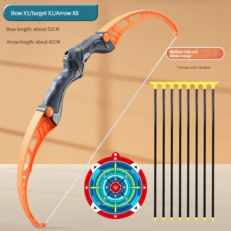 52Cm Bow and Arrow Toy Set for Children Archery Practice Recurve Outdoor Sorts Shooting Toy with Target Boys Kids Gifts